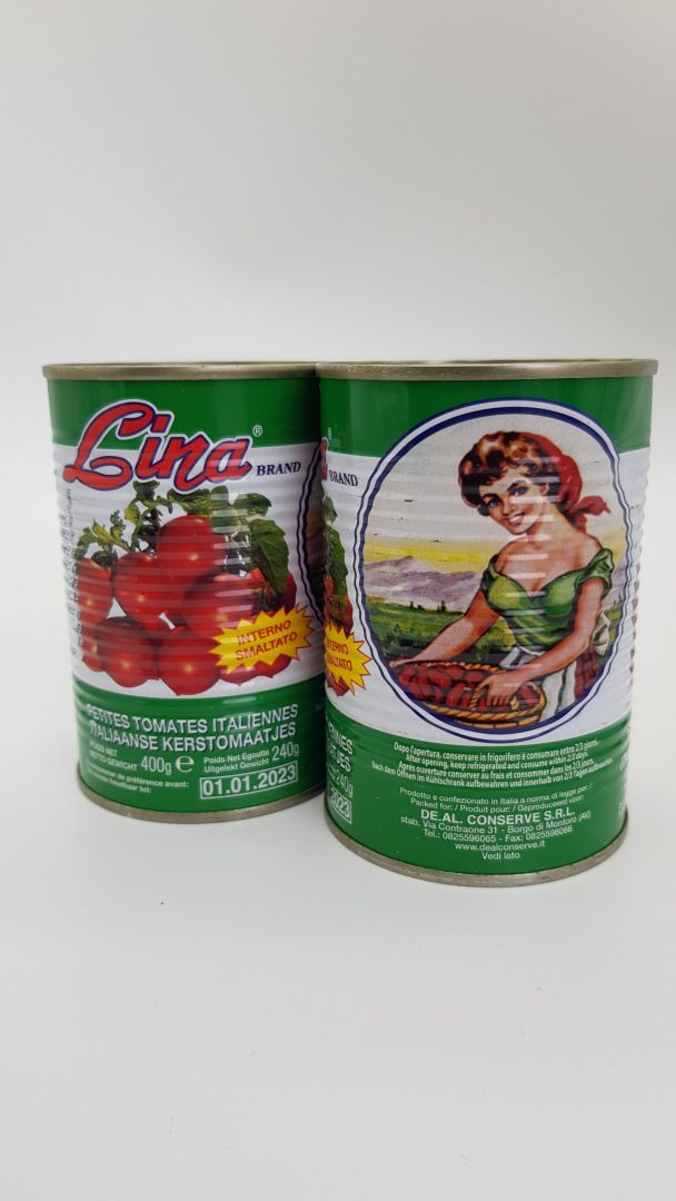 Lina-Brand-Kerstomaten-uit-blik-van-Tomaten-uit-de-Salerno-streek-zuid-Italie Lina Brand Kerstomaten uit blik van Tomaten uit de Salerno streek zuid Italie