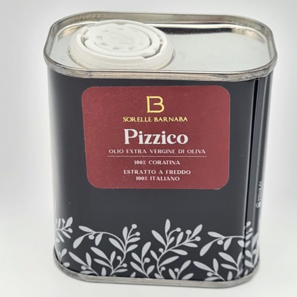 Pizzico extra vergine olijfolie uit puglia zuid Italie proef blik