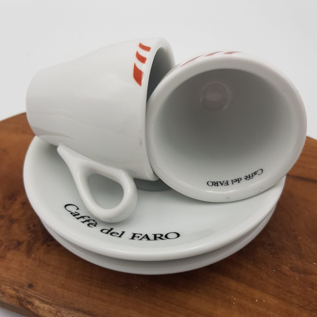 Espresso-kop-en-schotel-van-Caffe-del-Faro-uit-Le-Marche-Italie Espresso kop en schotel van Caffe del Faro uit Le Marche Italie