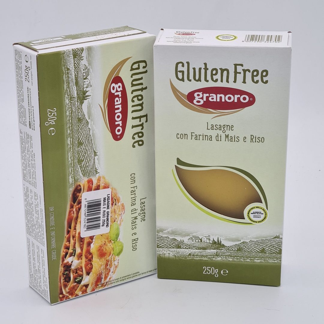 Glutenvrije-lasagna-bladen-van-Granoro-italie Glutenvrije lasagna bladen van Granoro italie