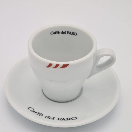 Cappucino kop en schotel van caffe del Faro